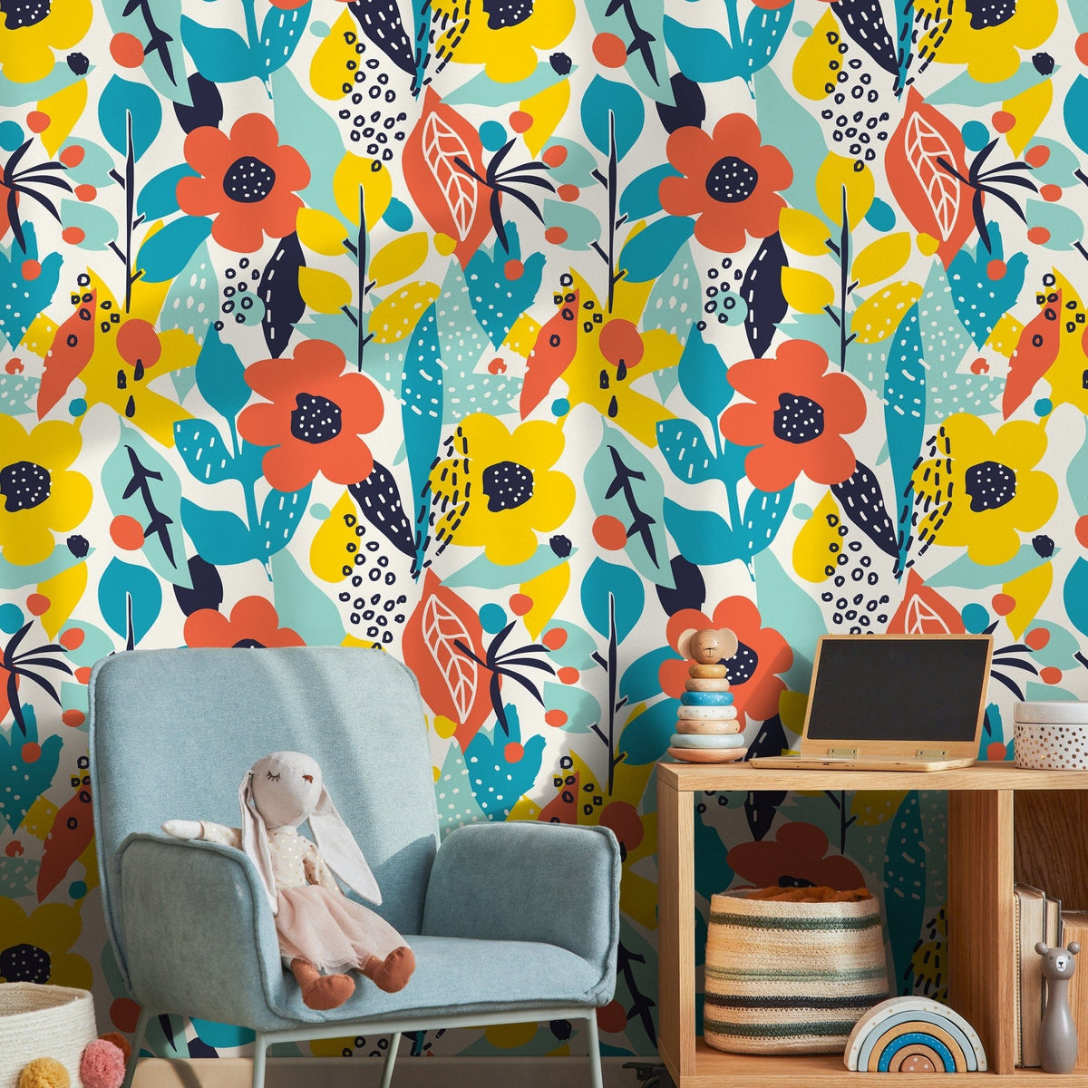 Removable Wallpaper Peel and Stick Wallpaper Wall Paper Wall Mural - Abstract Pop Wallpaper - B991 - WallTrend