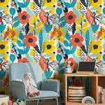 Removable Wallpaper Peel and Stick Wallpaper Wall Paper Wall Mural - Abstract Pop Wallpaper - B991 - WallTrend