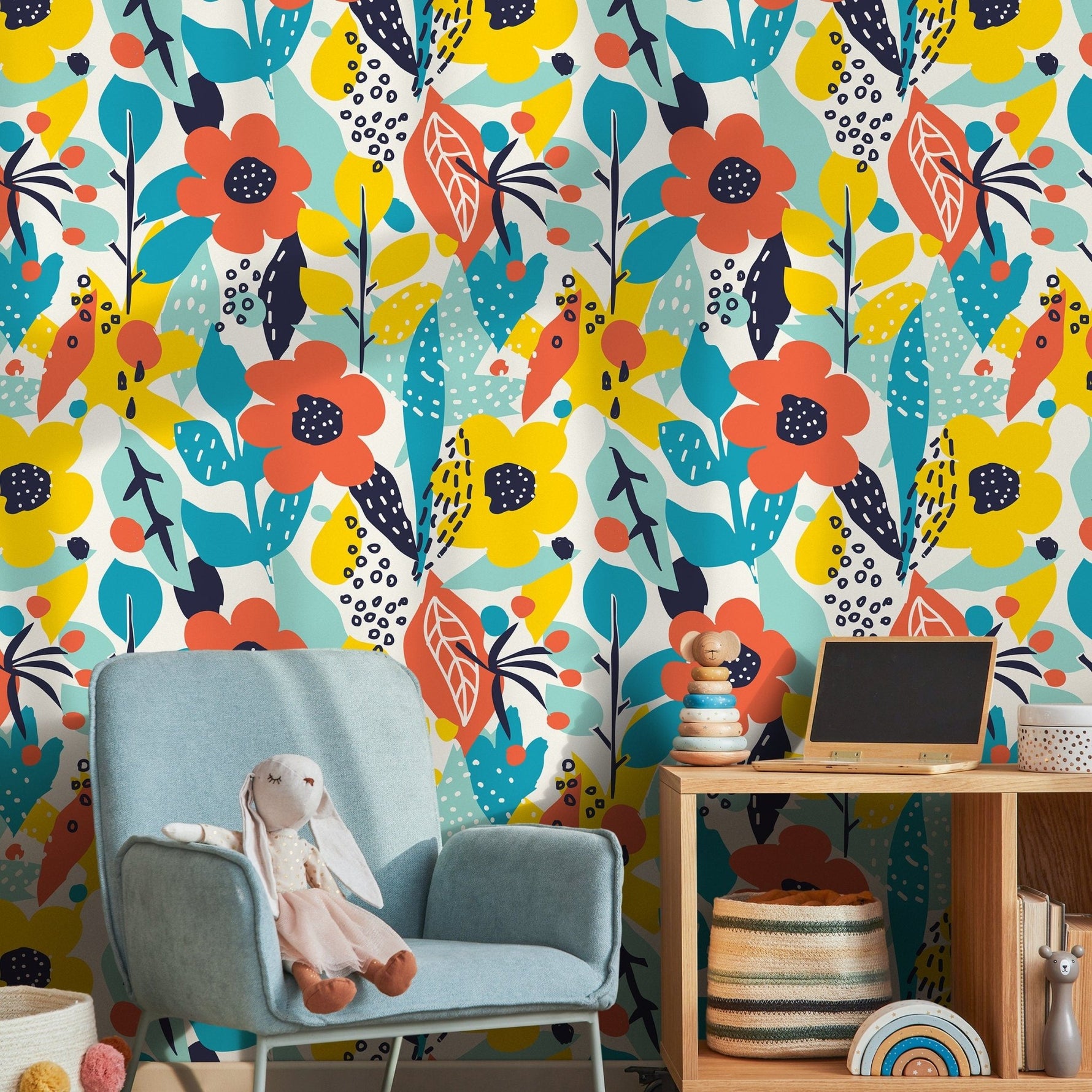 Removable Wallpaper Peel and Stick Wallpaper Wall Paper Wall Mural - Abstract Pop Wallpaper - B991 - WallTrend