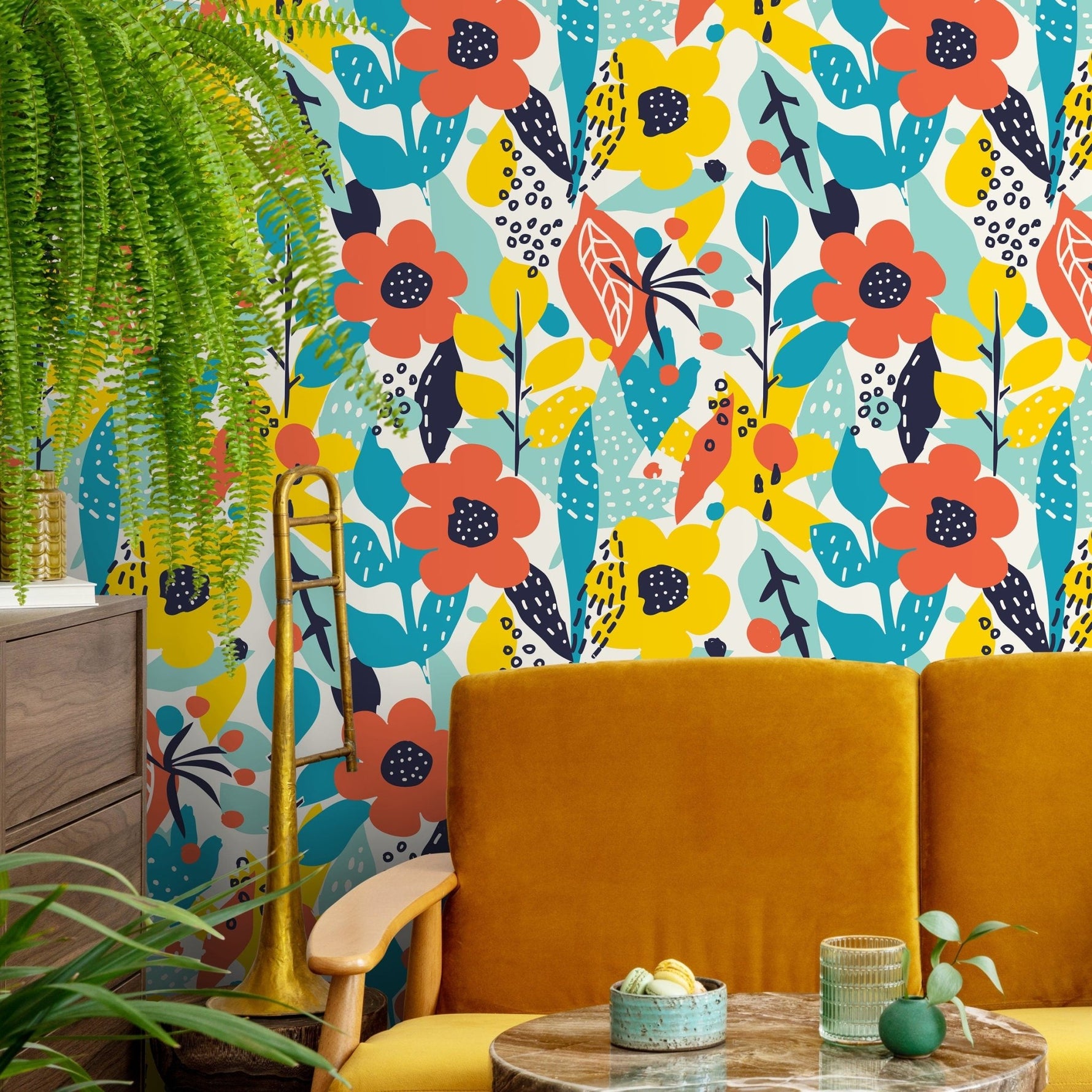 Removable Wallpaper Peel and Stick Wallpaper Wall Paper Wall Mural - Abstract Pop Wallpaper - B991 - WallTrend