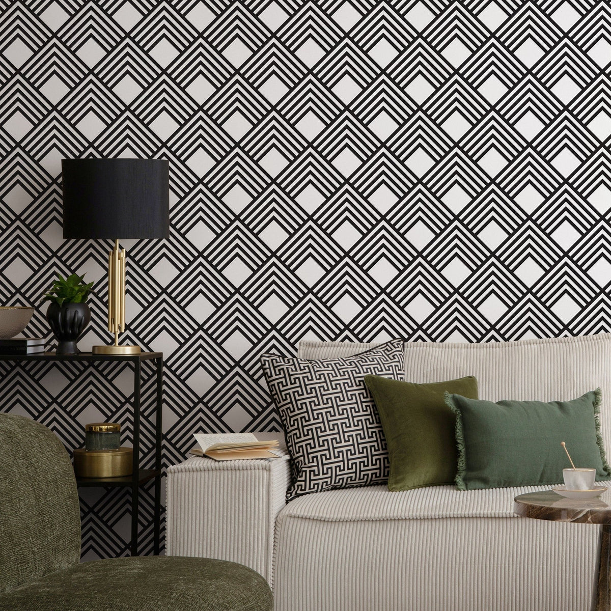 Removable Wallpaper Peel and Stick Wallpaper Wall Paper Wall Mural - Black and White Minimal Wallpaper - B084 - WallTrend