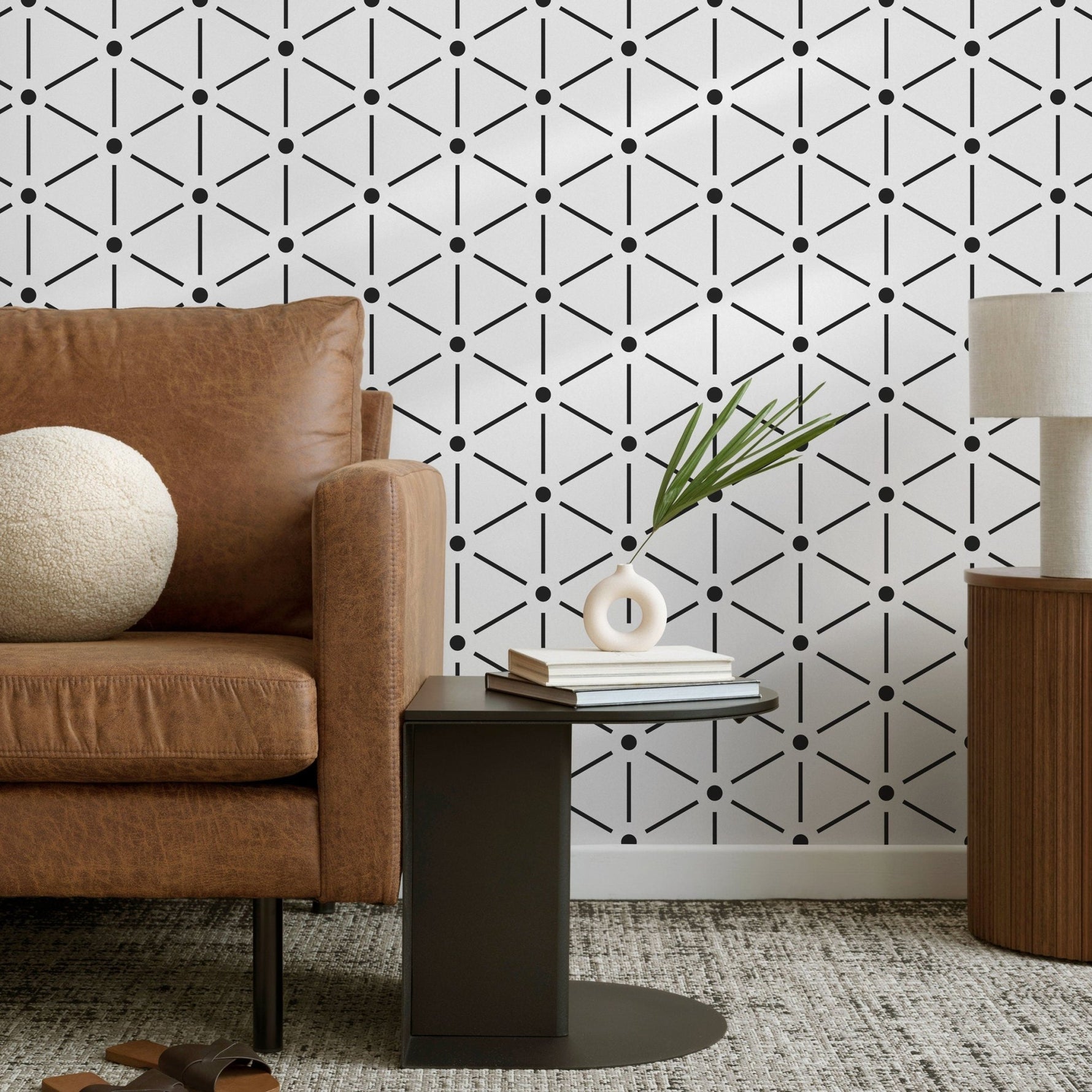 Removable Wallpaper Peel and Stick Wallpaper Wall Paper Wall Mural - Black and White Minimal Wallpaper - B155 - WallTrend