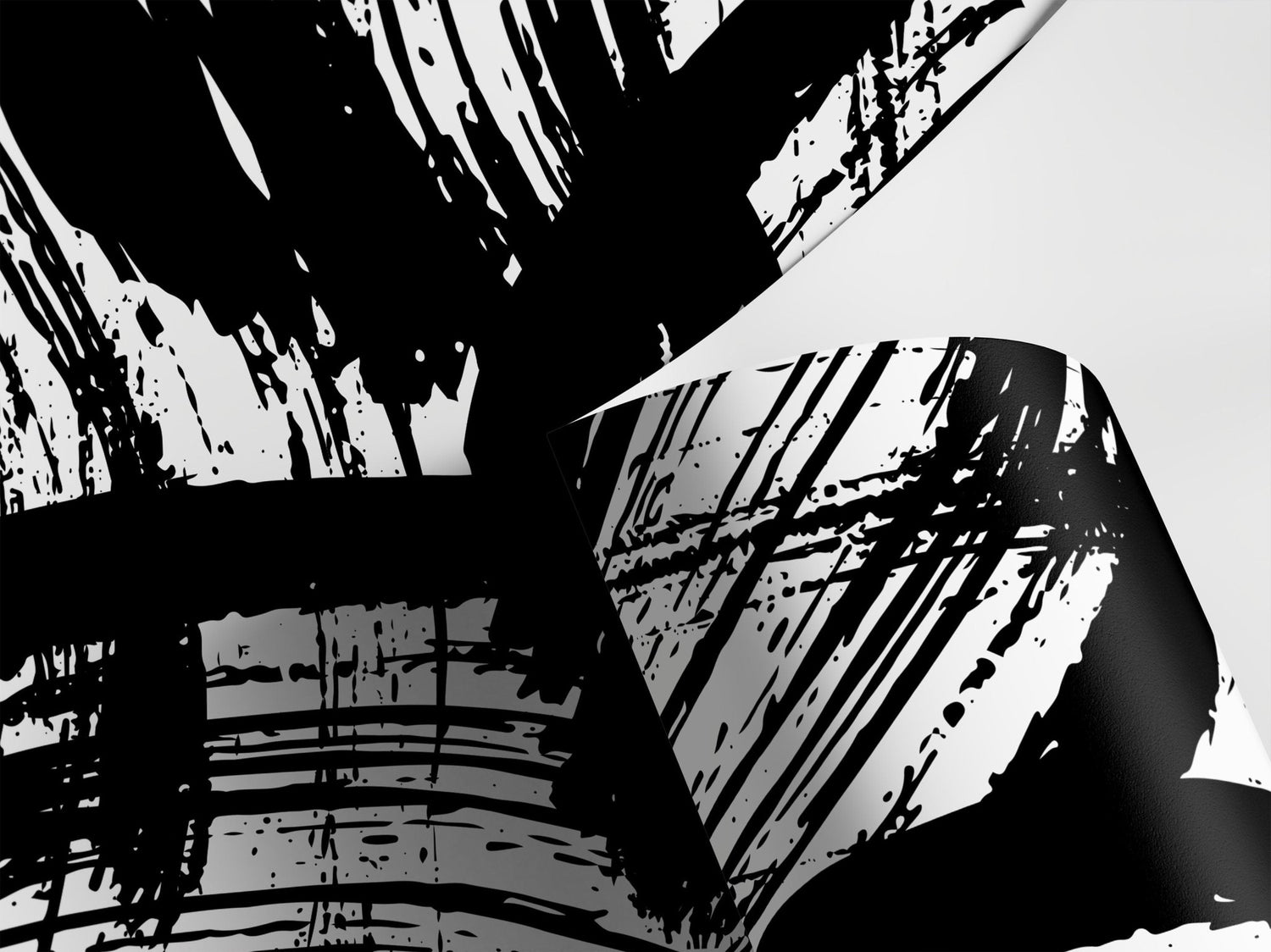 Removable Wallpaper Peel and Stick Wallpaper Wall Paper Wall Mural - Black and White Paintbrush Wallpaper - B039 - WallTrend