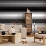 Removable Wallpaper Peel and Stick Wallpaper Wall Paper Wall Mural - Black and White Stripes - B112 - WallTrend