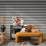 Removable Wallpaper Peel and Stick Wallpaper Wall Paper Wall Mural - Black and White Stripes - B112 - WallTrend