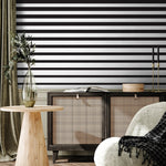 Removable Wallpaper Peel and Stick Wallpaper Wall Paper Wall Mural - Black and White Stripes - B112 - WallTrend