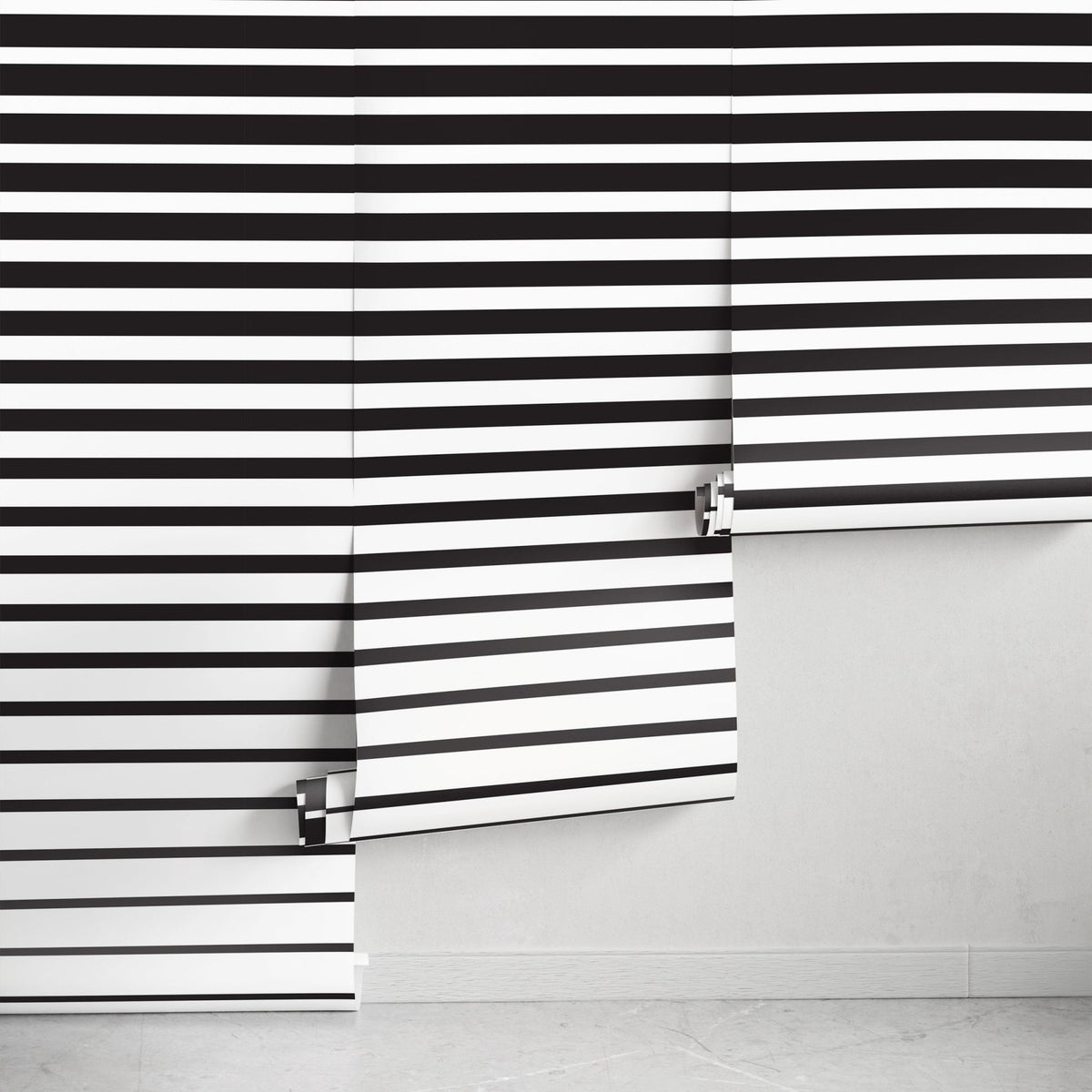 Removable Wallpaper Peel and Stick Wallpaper Wall Paper Wall Mural - Black and White Stripes - B112 - WallTrend