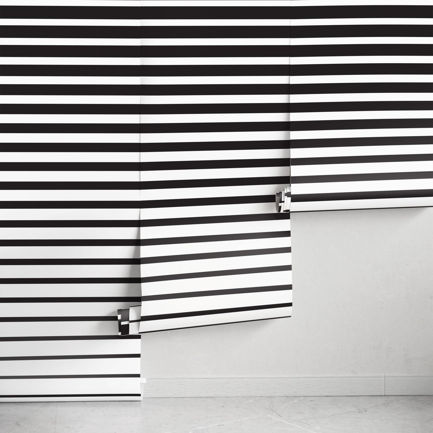 Removable Wallpaper Peel and Stick Wallpaper Wall Paper Wall Mural - Black and White Stripes - B112 - WallTrend