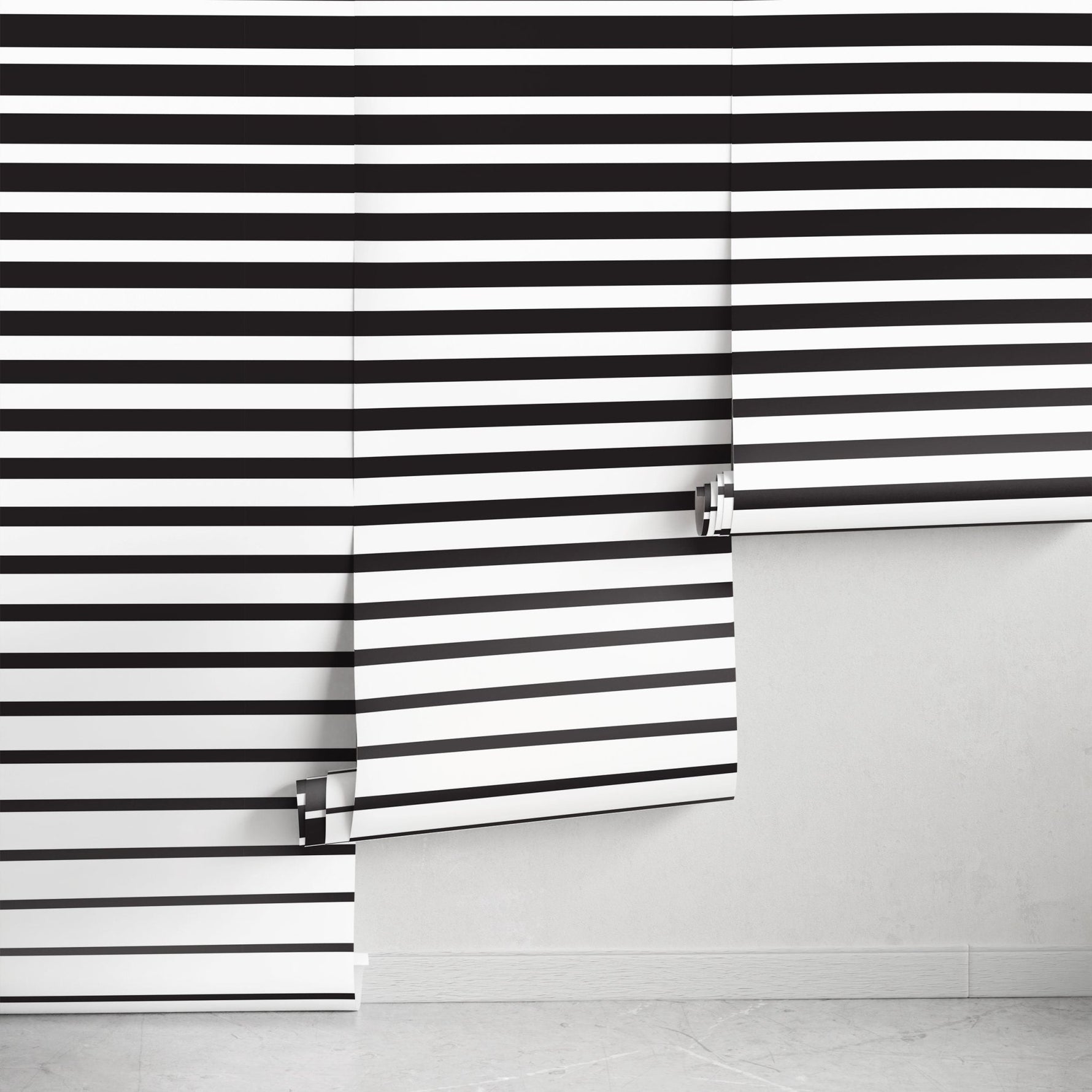 Removable Wallpaper Peel and Stick Wallpaper Wall Paper Wall Mural - Black and White Stripes - B112 - WallTrend