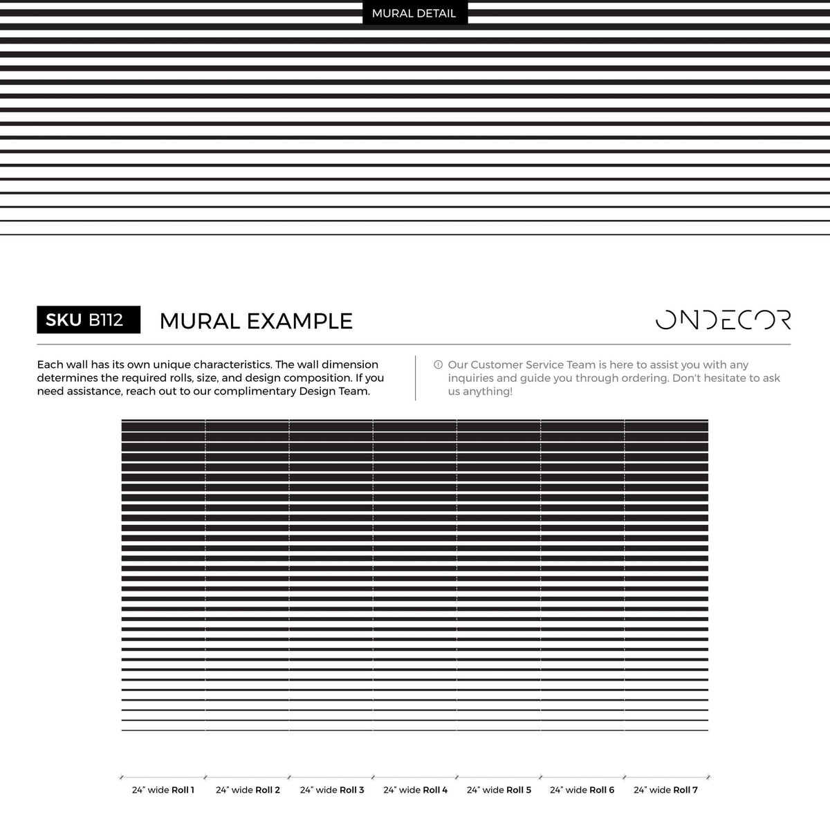 Removable Wallpaper Peel and Stick Wallpaper Wall Paper Wall Mural - Black and White Stripes - B112 - WallTrend