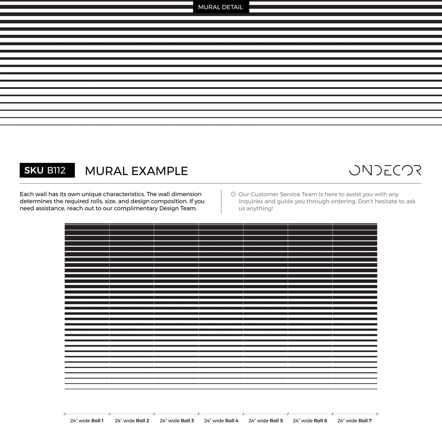 Removable Wallpaper Peel and Stick Wallpaper Wall Paper Wall Mural - Black and White Stripes - B112 - WallTrend