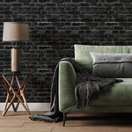 Removable Wallpaper Peel and Stick Wallpaper Wall Paper Wall Mural - Black Brick Wallpaper - A532 - WallTrend