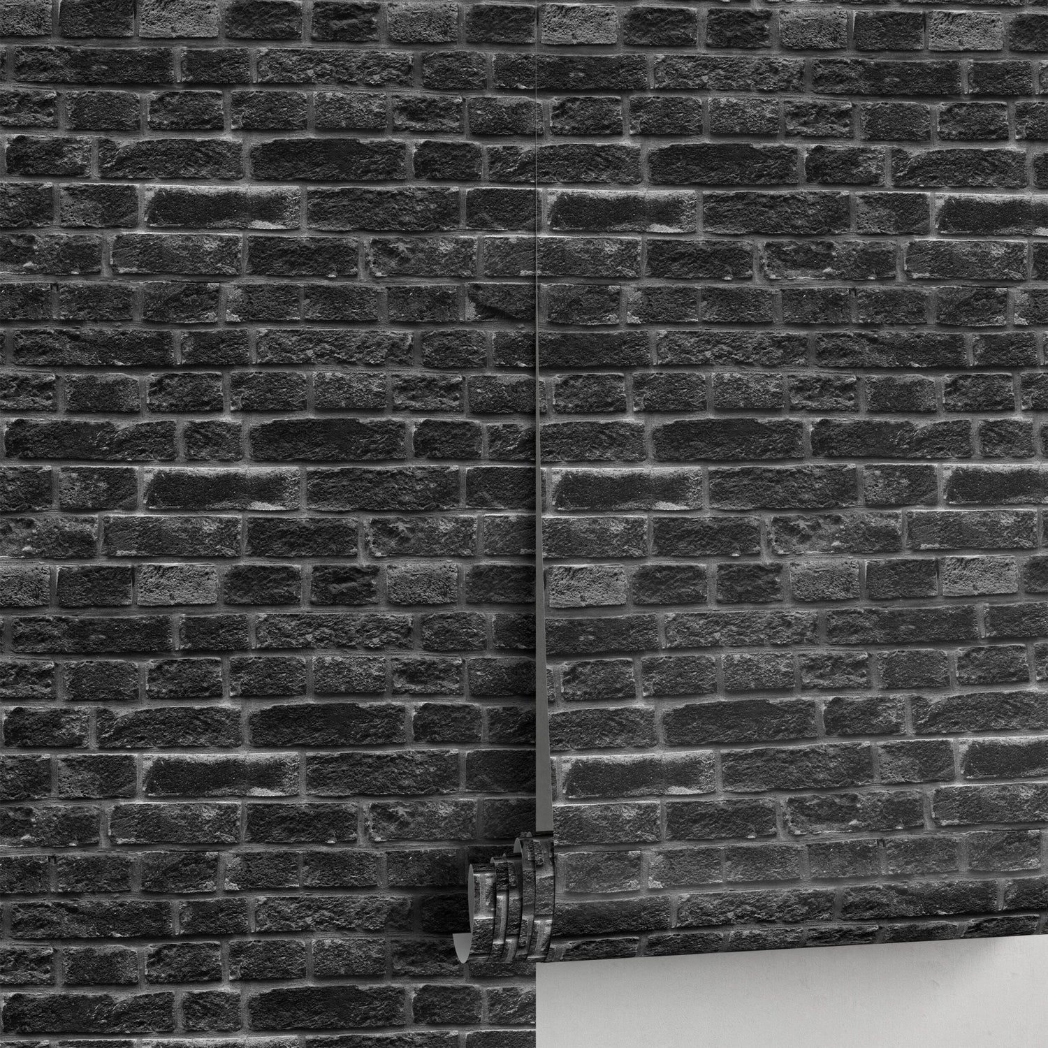 Removable Wallpaper Peel and Stick Wallpaper Wall Paper Wall Mural - Black Brick Wallpaper - A532 - WallTrend