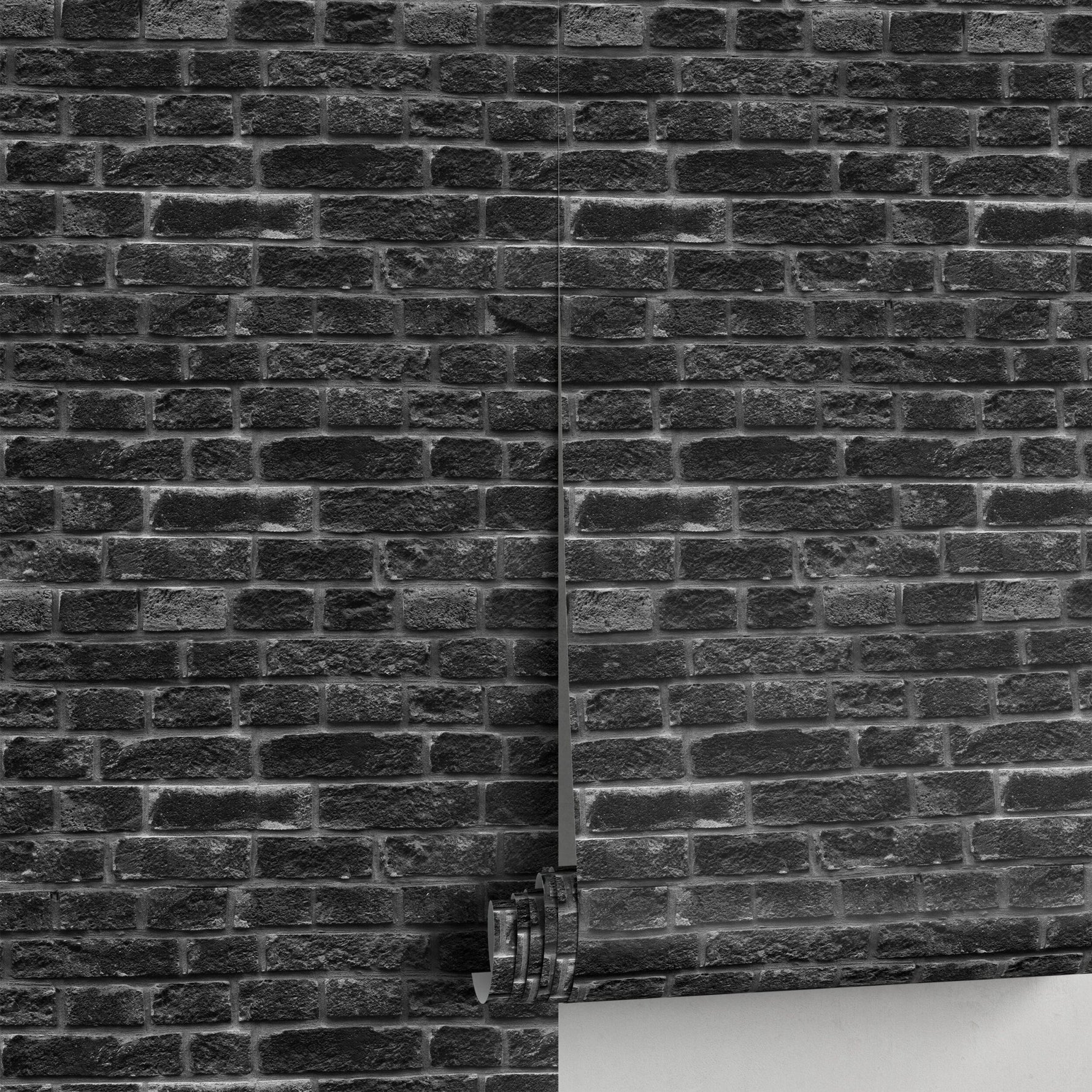 Removable Wallpaper Peel and Stick Wallpaper Wall Paper Wall Mural - Black Brick Wallpaper - A532 - WallTrend