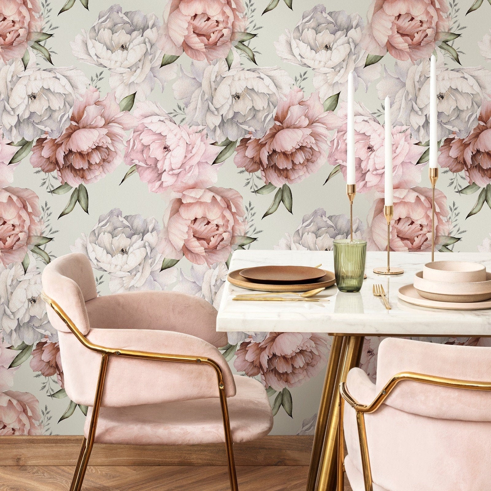 Removable Wallpaper Peel and Stick Wallpaper Wall Paper Wall Mural - Bohemian Wallpaper - Floral Wallpaper - B516 - WallTrend