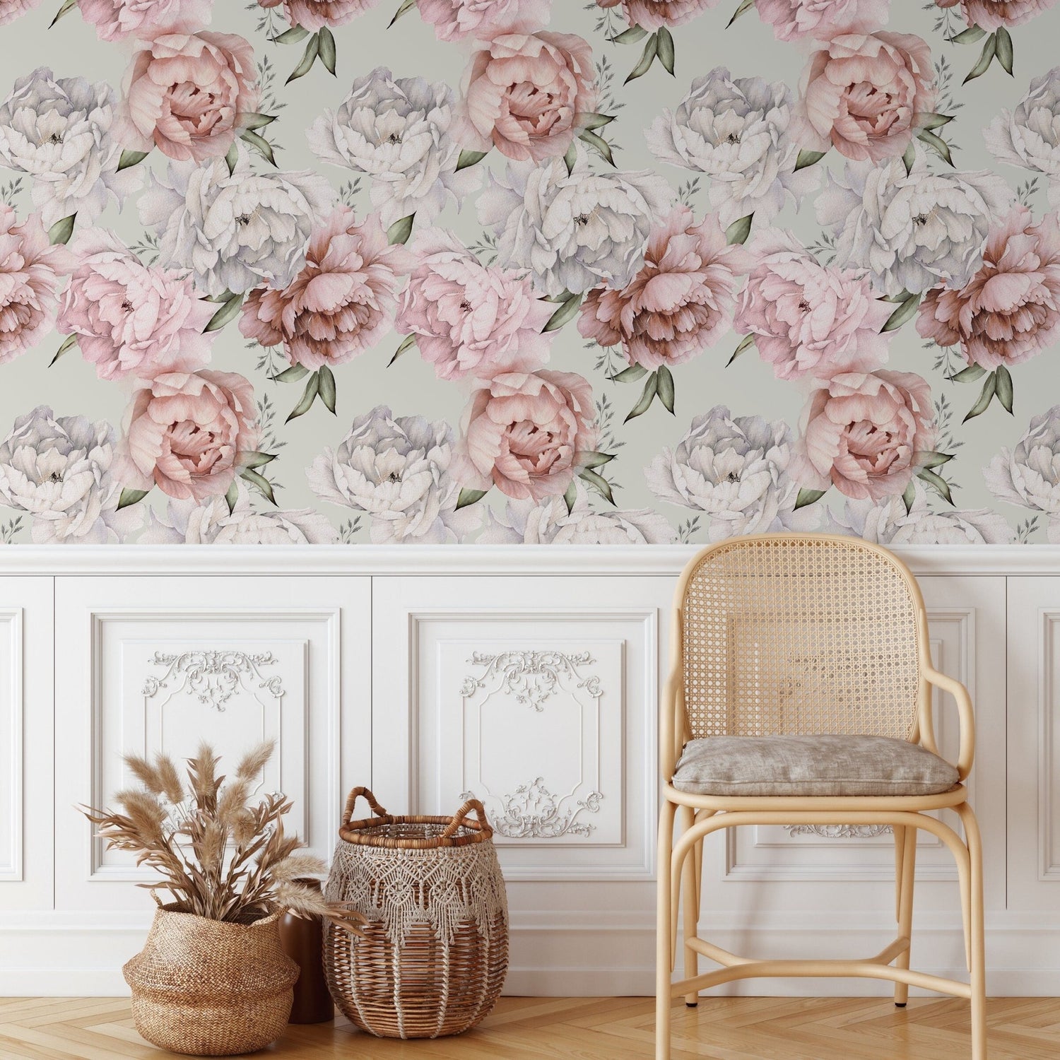 Removable Wallpaper Peel and Stick Wallpaper Wall Paper Wall Mural - Bohemian Wallpaper - Floral Wallpaper - B516 - WallTrend