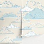 Removable Wallpaper Peel and Stick Wallpaper Wall Paper Wall Mural - Clouds Wallpaper - A579 - WallTrend