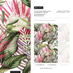 Removable Wallpaper Peel and Stick Wallpaper Wall Paper Wall Mural - Colorful Tropical Leaves Wallpaper - A444 - WallTrend