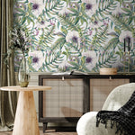 Removable Wallpaper Peel and Stick Wallpaper Wall Paper Wall Mural - Colorful Tropical Leaves Wallpaper - A529 - WallTrend