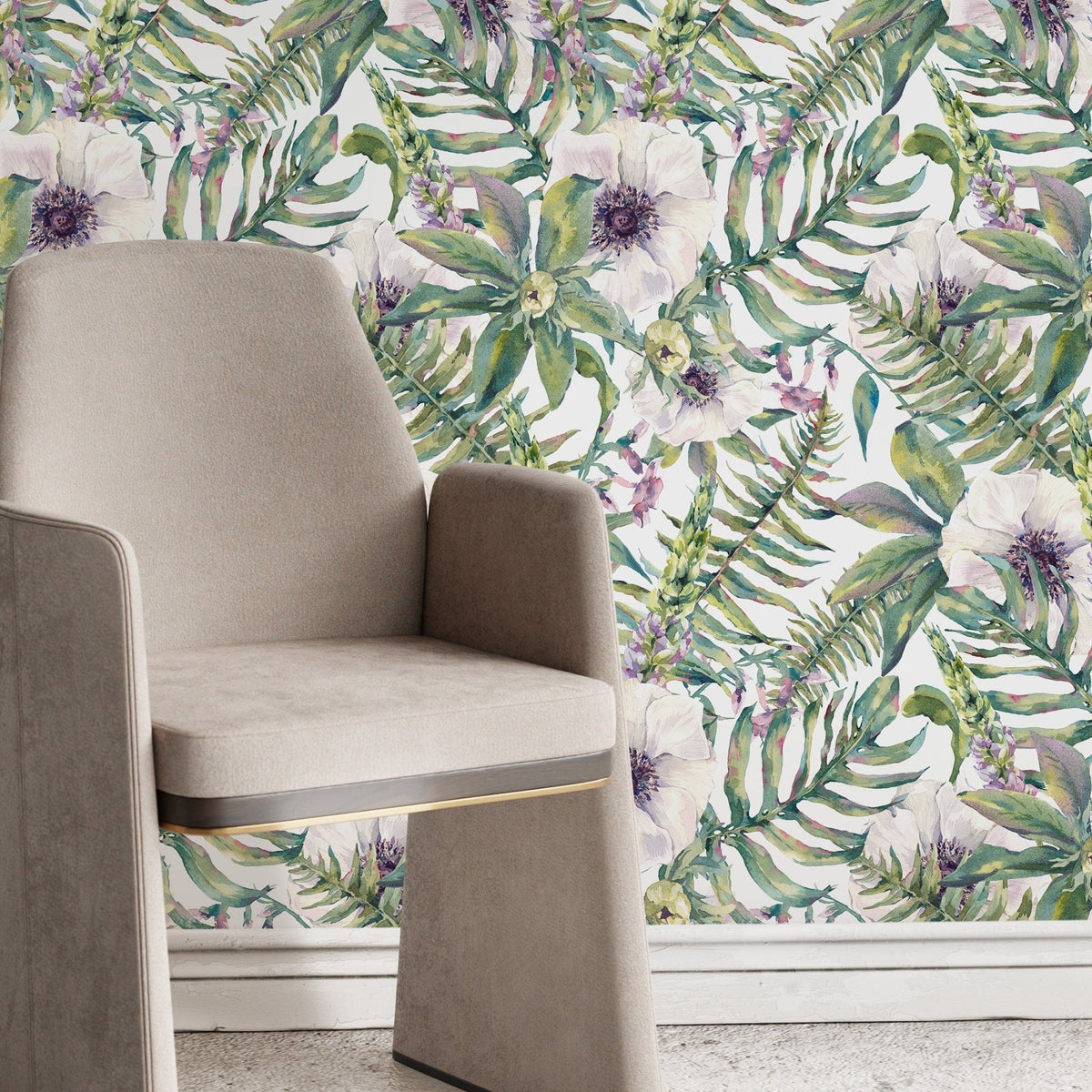 Removable Wallpaper Peel and Stick Wallpaper Wall Paper Wall Mural - Colorful Tropical Leaves Wallpaper - A529 - WallTrend