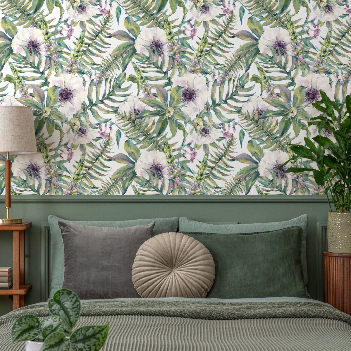 Removable Wallpaper Peel and Stick Wallpaper Wall Paper Wall Mural - Colorful Tropical Leaves Wallpaper - A529 - WallTrend