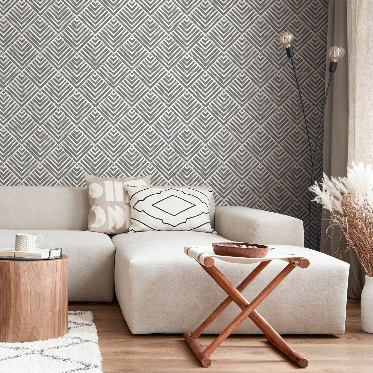 Removable Wallpaper Peel and Stick Wallpaper Wall Paper Wall Mural - Geometric Black and White Wallpaper - A465 - WallTrend