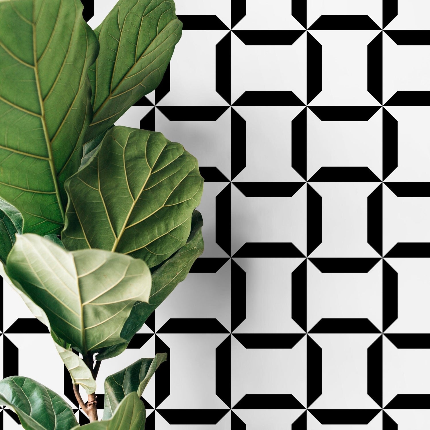 Removable Wallpaper Peel and Stick Wallpaper Wall Paper Wall Mural - Geometric Black and White Wallpaper - C283 - WallTrend