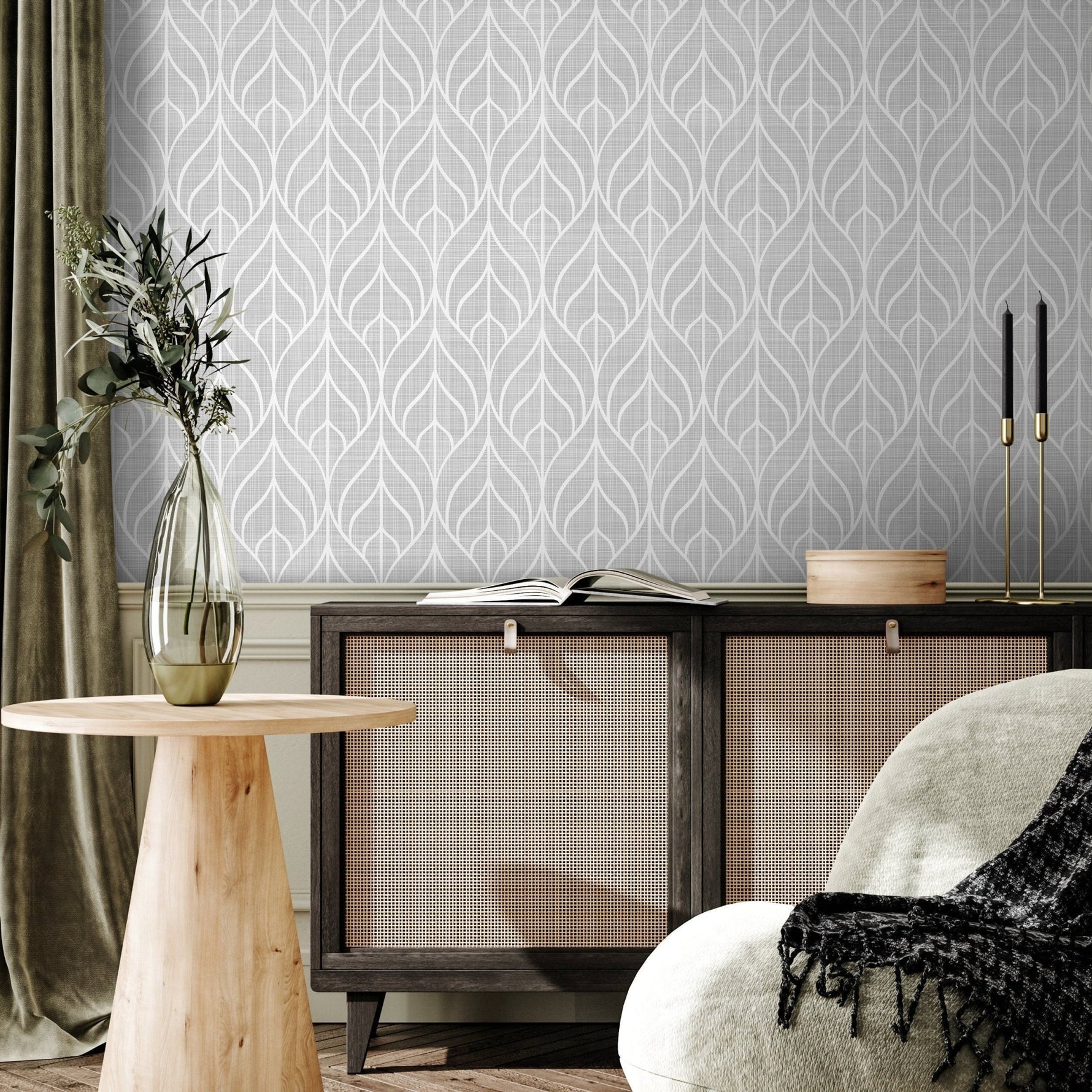 Removable Wallpaper Peel and Stick Wallpaper Wall Paper Wall Mural - Geometric Gray Wallpaper - A553 - WallTrend