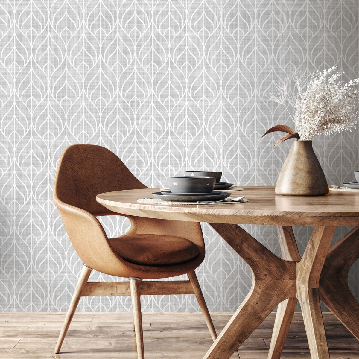 Removable Wallpaper Peel and Stick Wallpaper Wall Paper Wall Mural - Geometric Gray Wallpaper - A553 - WallTrend