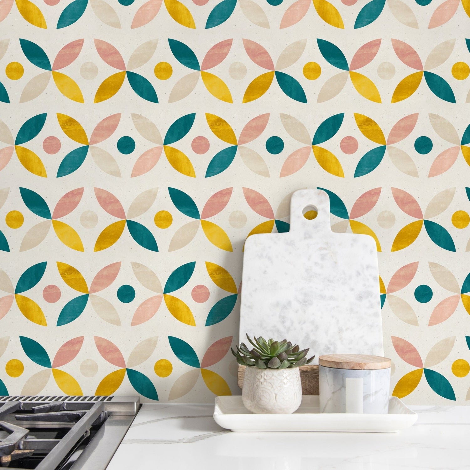 Removable Wallpaper Peel and Stick Wallpaper Wall Paper Wall Mural - Geometric Rectangles Wallpaper - C230 - WallTrend