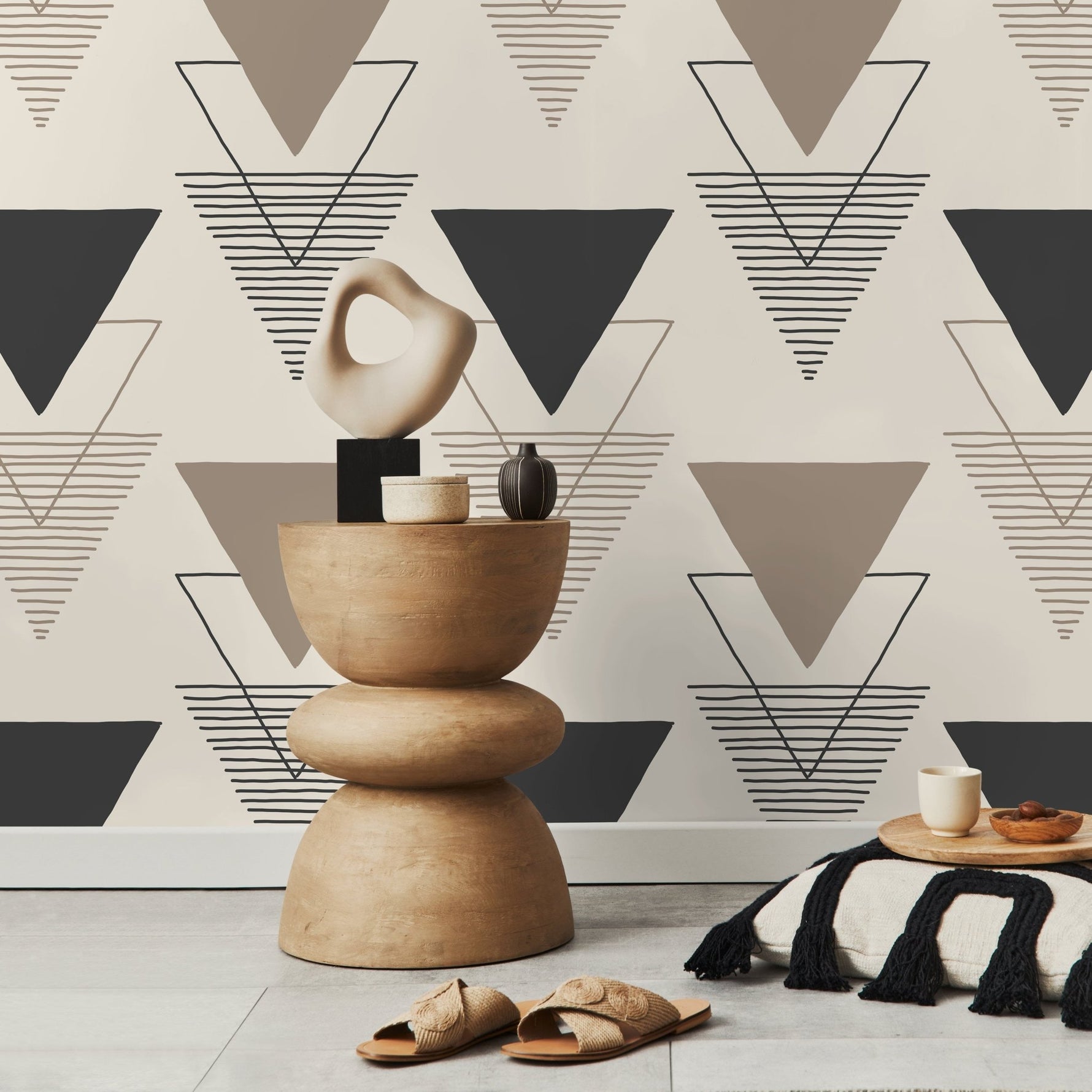 Removable Wallpaper Peel and Stick Wallpaper Wall Paper Wall Mural - Geometric Triangles Wallpaper - C244 - WallTrend