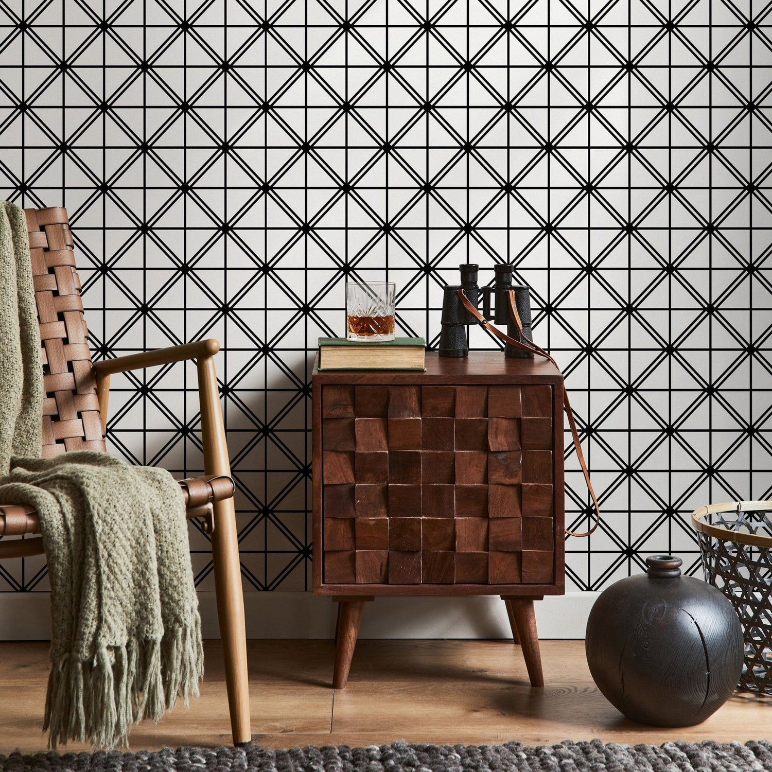 Removable Wallpaper Peel and Stick Wallpaper Wall Paper Wall Mural - Geometric Wallpaper - B145 - WallTrend