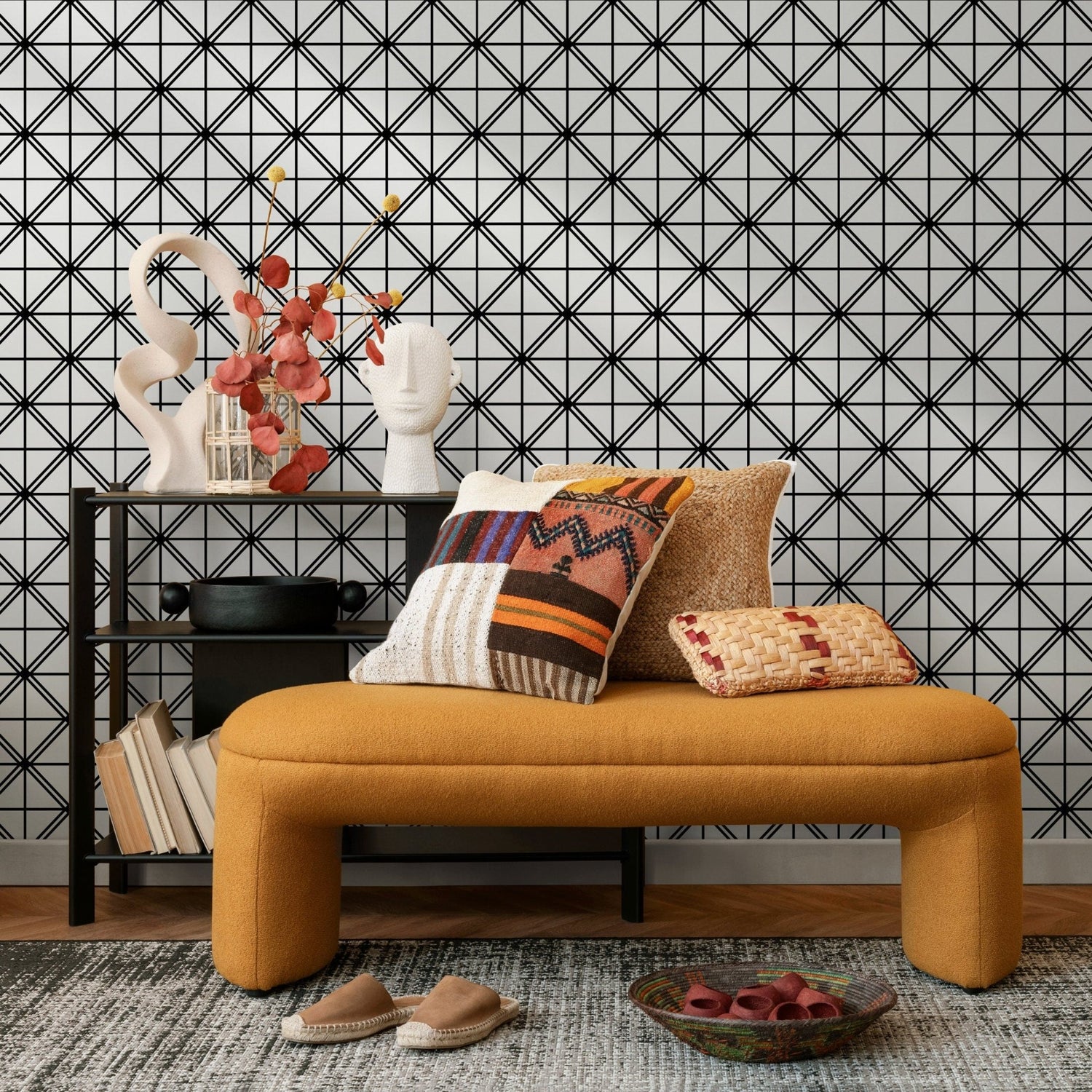 Removable Wallpaper Peel and Stick Wallpaper Wall Paper Wall Mural - Geometric Wallpaper - B145 - WallTrend