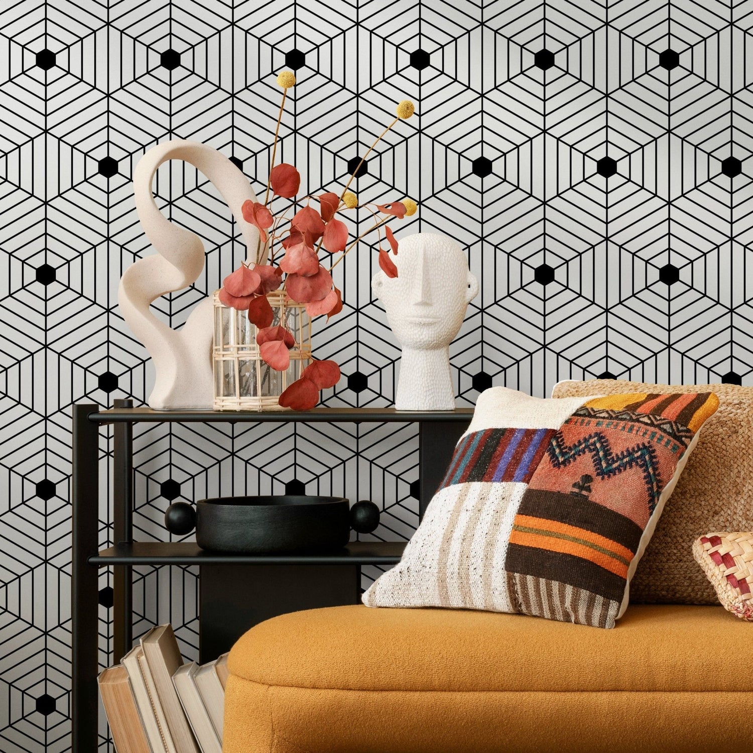 Removable Wallpaper Peel and Stick Wallpaper Wall Paper Wall Mural - Geometric Wallpaper - B147 - WallTrend