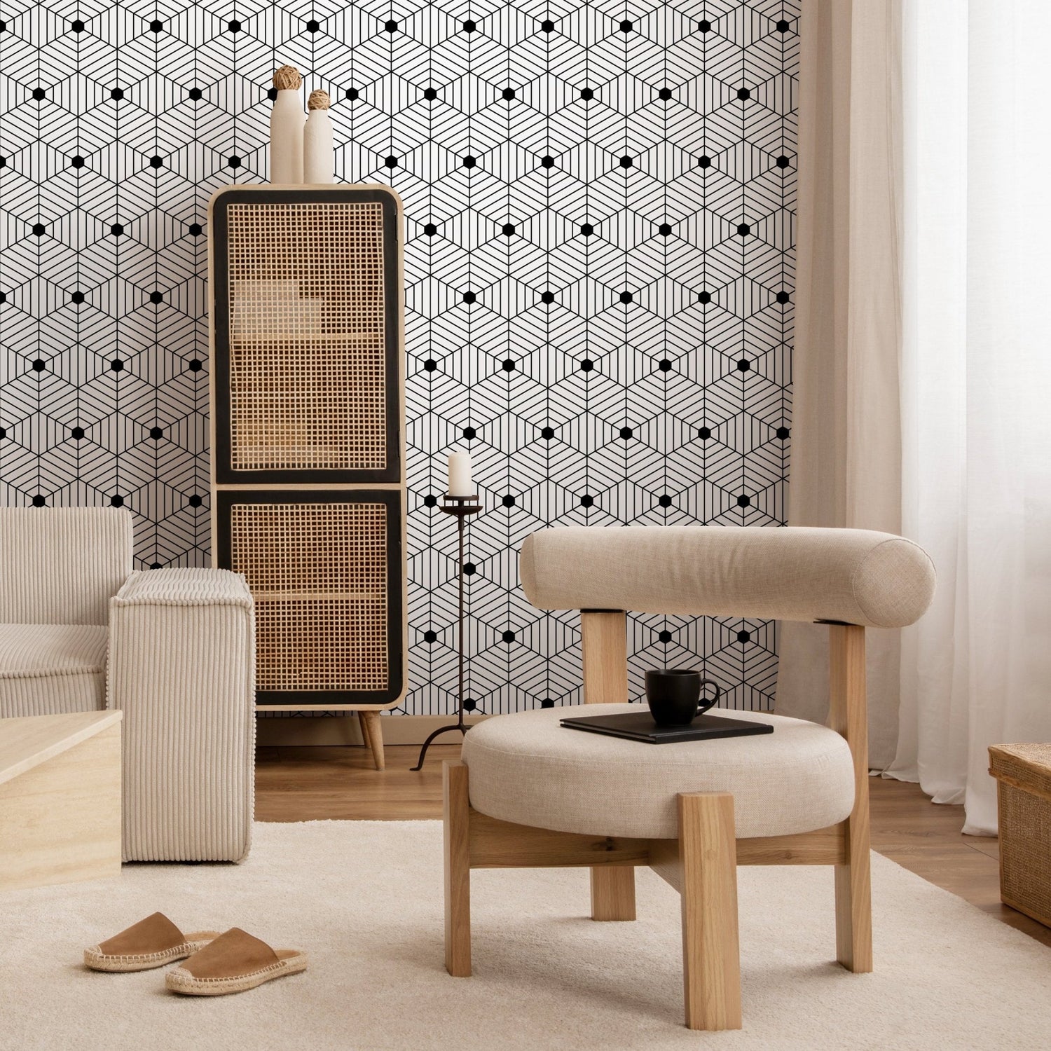 Removable Wallpaper Peel and Stick Wallpaper Wall Paper Wall Mural - Geometric Wallpaper - B147 - WallTrend