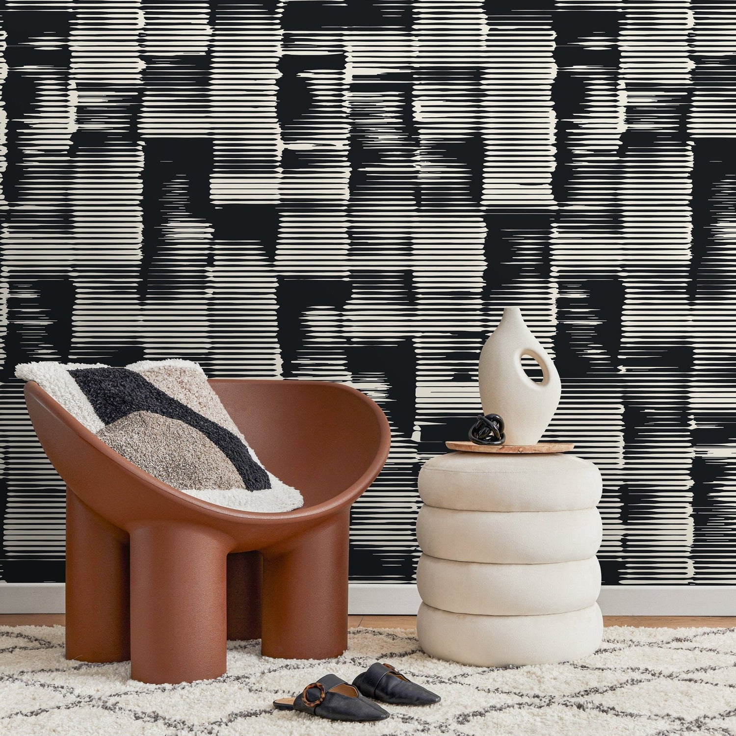 Removable Wallpaper Peel and Stick Wallpaper Wall Paper Wall Mural - Gray Abstract Wallpaper - A468 - WallTrend