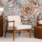 Removable Wallpaper Peel and Stick Wallpaper Wall Paper Wall Mural - Hand Draw Floral Wallpaper - A550 - WallTrend