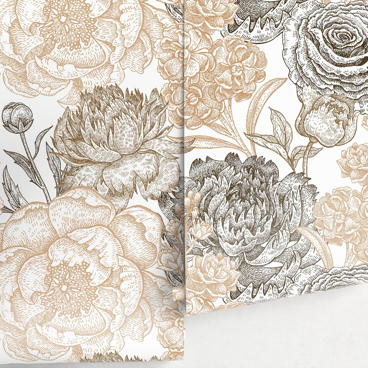 Removable Wallpaper Peel and Stick Wallpaper Wall Paper Wall Mural - Hand Draw Floral Wallpaper - A551 - WallTrend