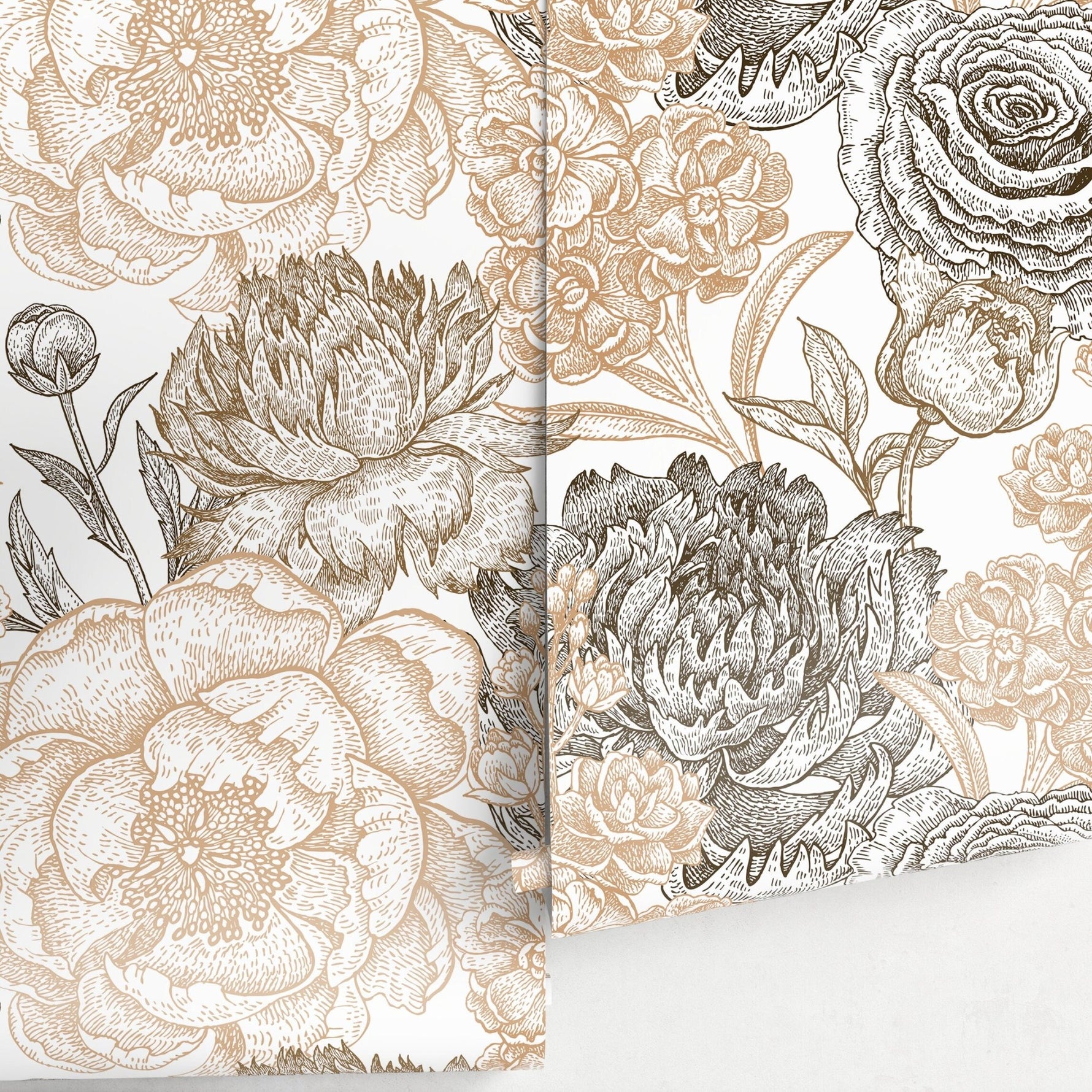 Removable Wallpaper Peel and Stick Wallpaper Wall Paper Wall Mural - Hand Draw Floral Wallpaper - A551 - WallTrend