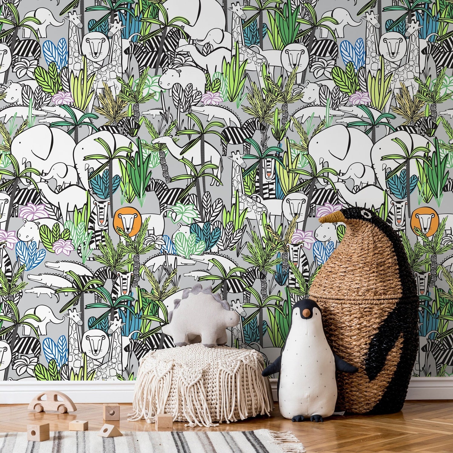 Removable Wallpaper Peel and Stick Wallpaper Wall Paper Wall Mural - Into the Wild Wallpaper Nursery Wallpaper - A525 - WallTrend