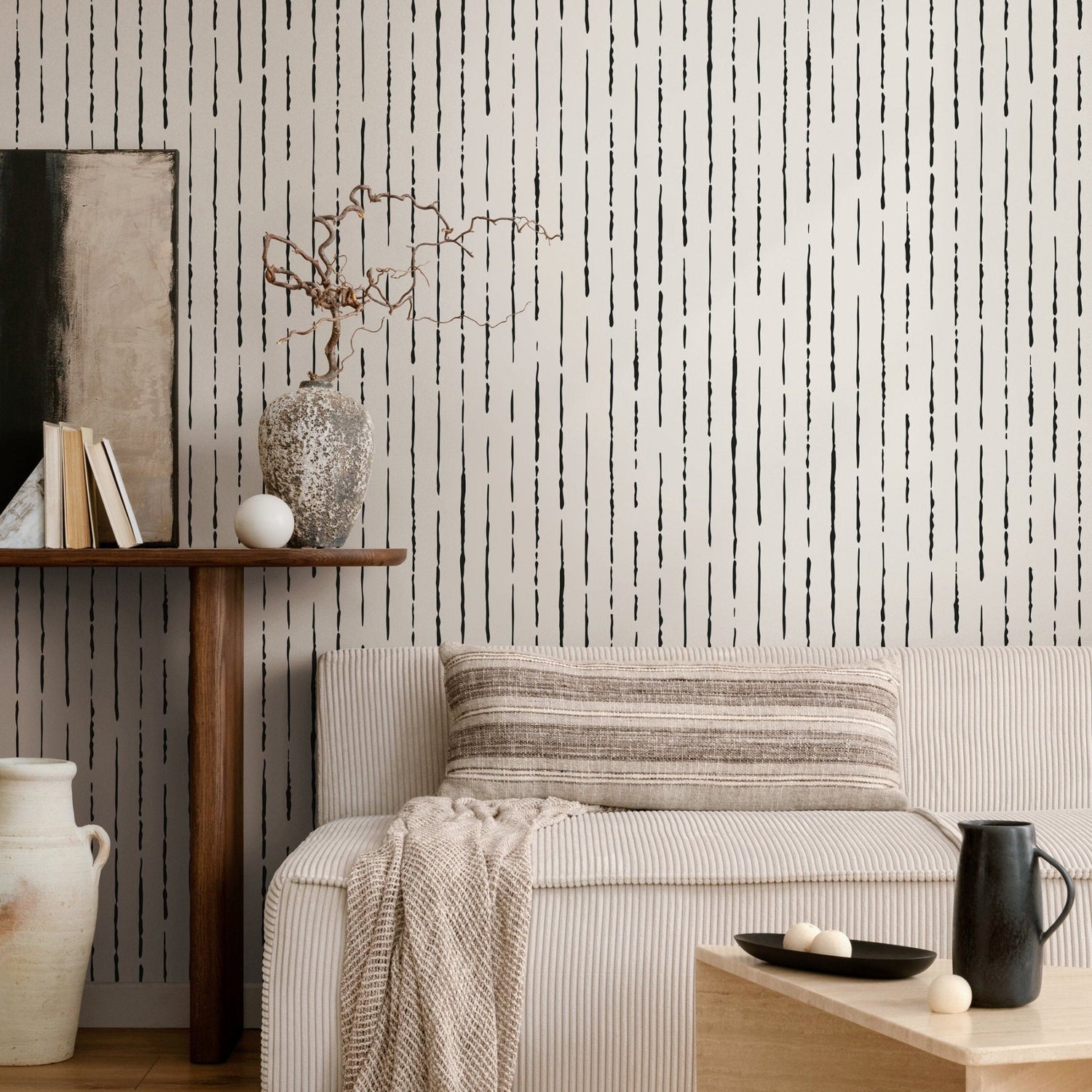 Removable Wallpaper Peel and Stick Wallpaper Wall Paper Wall Mural - Minimal Drops Wallpaper - B101 - WallTrend