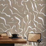 Removable Wallpaper Peel and Stick Wallpaper Wall Paper Wall Mural - Monochromatic Watercolor Leaves Wallpaper - C264 - WallTrend