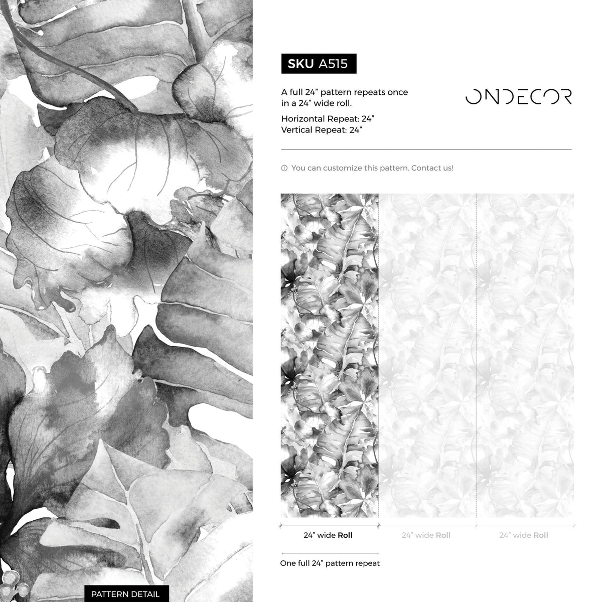 Removable Wallpaper Peel and Stick Wallpaper Wall Paper Wall Mural - Monstera Wallpaper - A515 - WallTrend