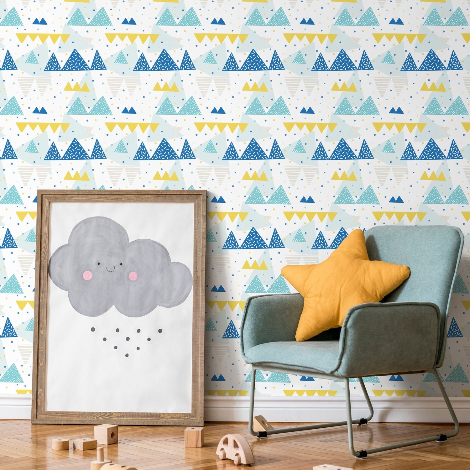 Removable Wallpaper Peel and Stick Wallpaper Wall Paper Wall Mural - Mountains Wallpaper Nursery Wallpaper - A442 - WallTrend