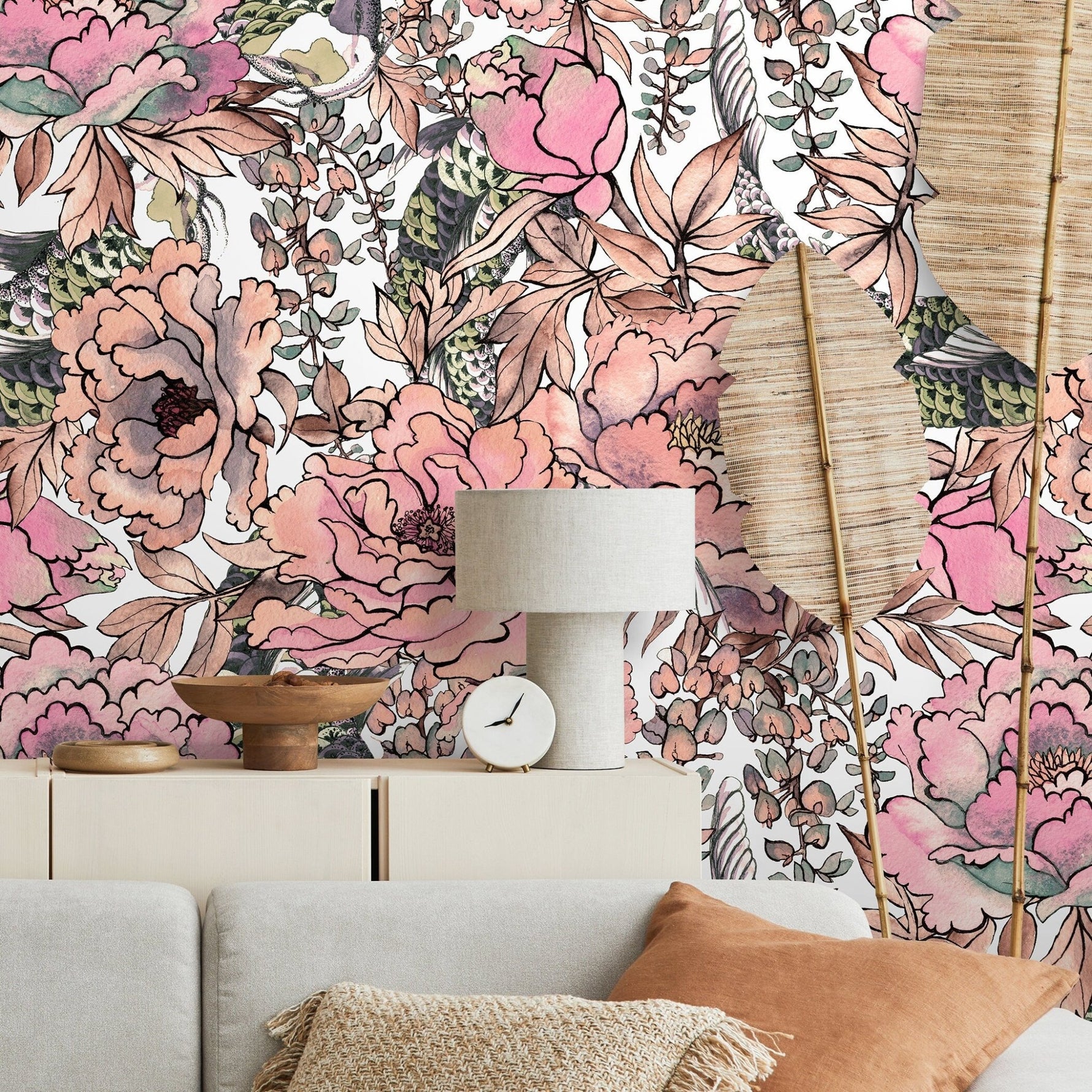 Removable Wallpaper Peel and Stick Wallpaper Wall Paper Wall Mural - Vintage Floral Wallpaper - A615 - WallTrend