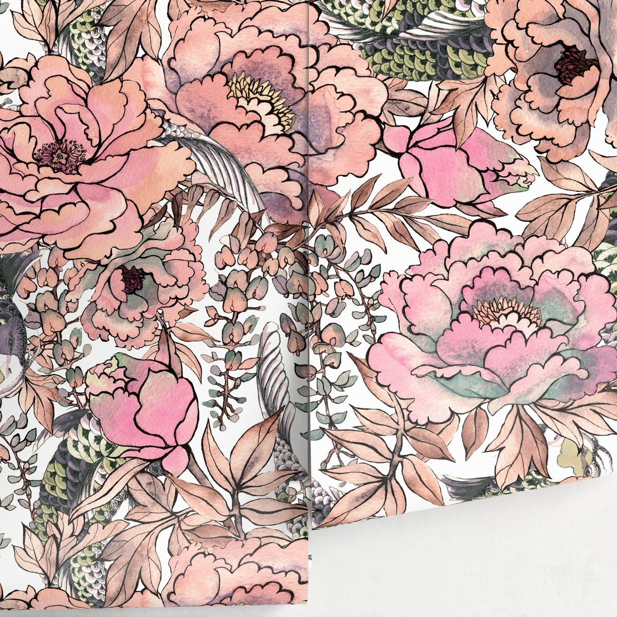 Removable Wallpaper Peel and Stick Wallpaper Wall Paper Wall Mural - Vintage Floral Wallpaper - A615 - WallTrend