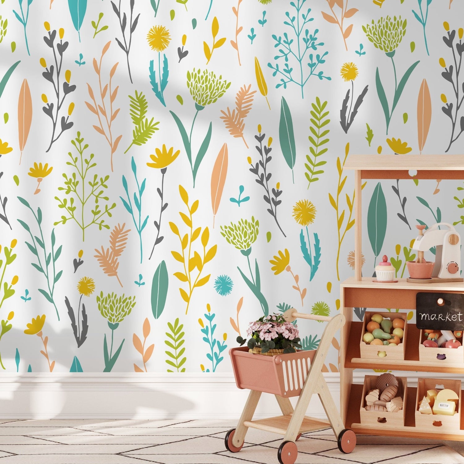 Removable Wallpaper Peel and Stick Wallpaper Wall Paper Wall Mural - Vintage Floral Wallpaper - A881 - WallTrend