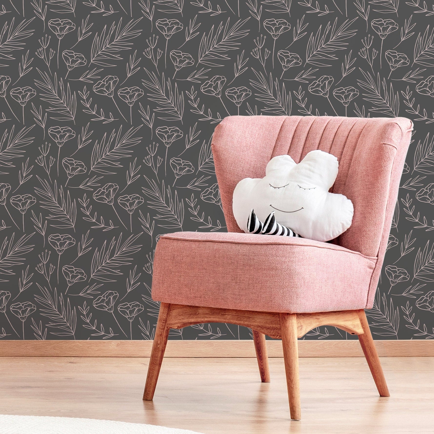 Removable Wallpaper Peel and Stick Wallpaper Wall Paper Wall Mural - Vintage Floral Wallpaper - C196 - WallTrend