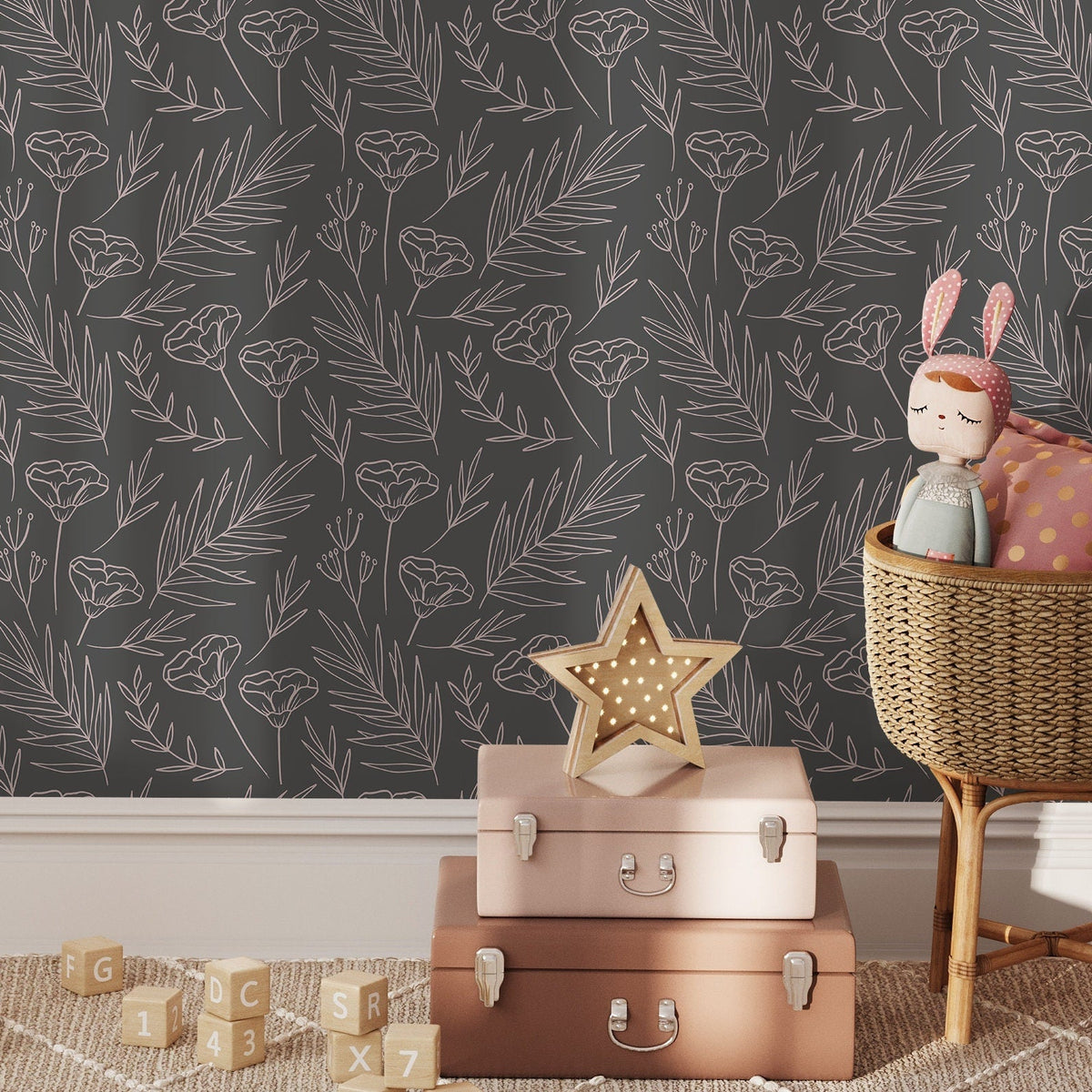 Removable Wallpaper Peel and Stick Wallpaper Wall Paper Wall Mural - Vintage Floral Wallpaper - C196 - WallTrend