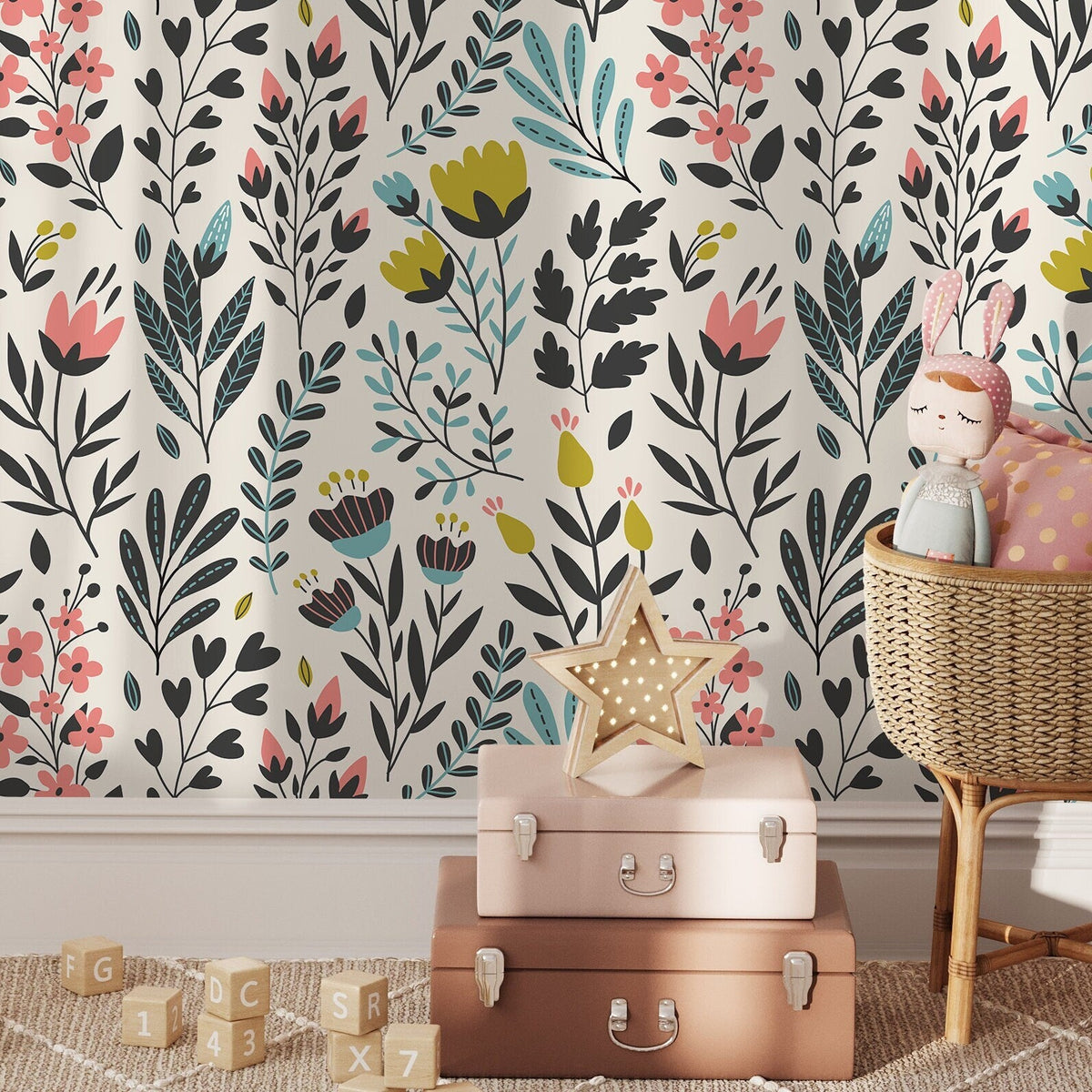 Removable Wallpaper Peel and Stick Wallpaper Wall Paper Wall Mural - Vintage Floral Wallpaper - C210 - WallTrend